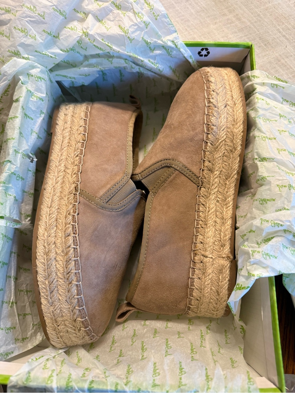 NWT Sam Edelman Carrin Oatmeal Suede Platform Espadrilles - Size 7